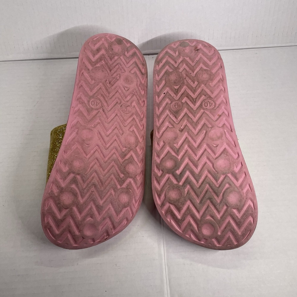Disney Minnie Mouse Flip Flops Womens Slides Size 9 Pink Gold Minnie Mickey - Picture 8 of 8